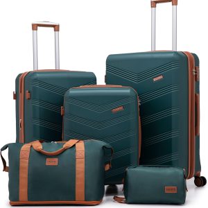 Premium 5-in-1 Suitcase Set Green